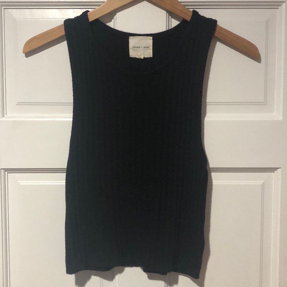 Black Knit Cropped Tank